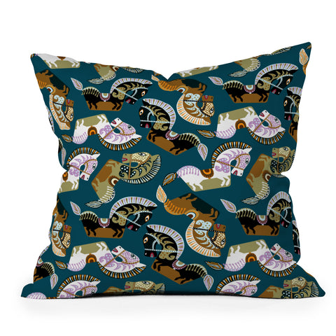 Raven Jumpo Kuda Kepang Outdoor Throw Pillow