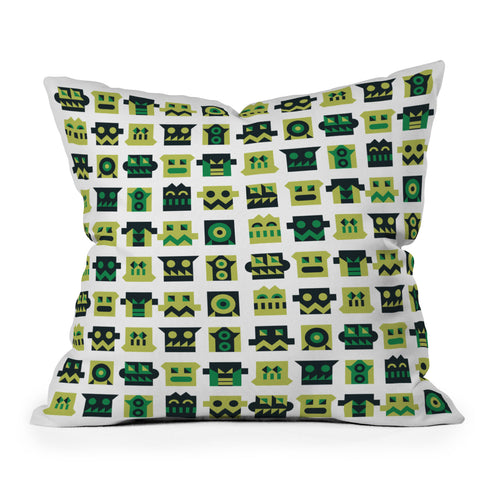 Raven Jumpo Metal Mugshots Mint Outdoor Throw Pillow