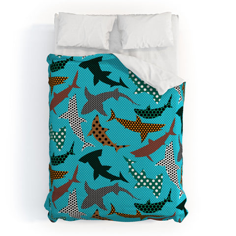 Raven Jumpo Polka Dot Sharks Duvet Cover