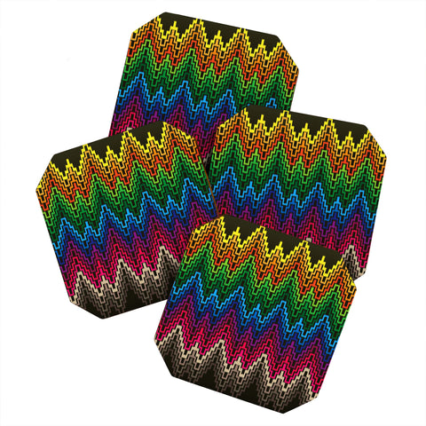 Raven Jumpo Rainbow Ikat Coaster Set