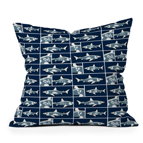 Raven Jumpo Shark X Ray Outdoor Throw Pillow