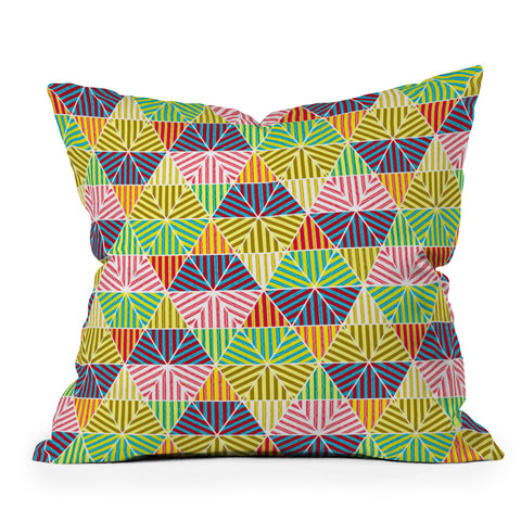 Raven Jumpo Stripey Triangles Outdoor Throw Pillow