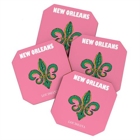 RawPosters Travel Cities New Orleans Coaster Set