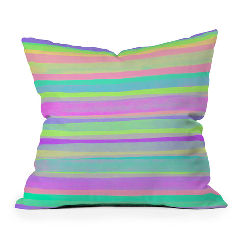 Rebecca Allen A Thousand Stripes I Love You Outdoor Throw Pillow