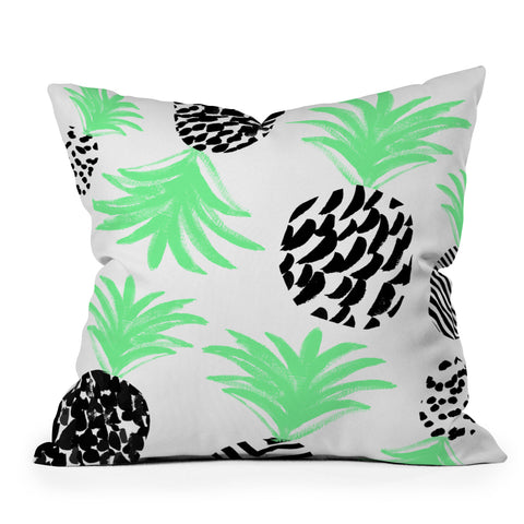 Rebecca Allen Classy Pineapples Outdoor Throw Pillow