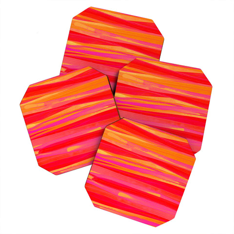 Rebecca Allen Orange Strokes Coaster Set
