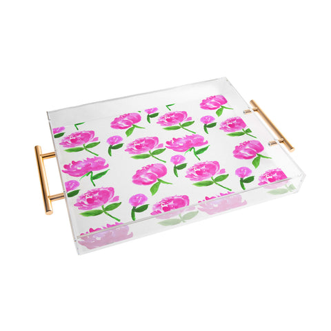 Rebecca Allen Peonies in Bloom Acrylic Tray