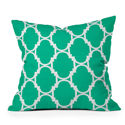 Rebecca Allen Pillow Talk Turquoise Outdoor Throw Pillow