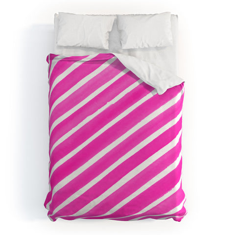 Rebecca Allen Pretty In Stripes Pink Duvet Cover
