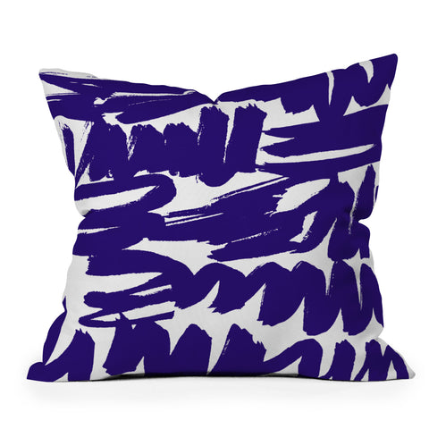 Rebecca Allen Some Blue Outdoor Throw Pillow