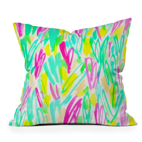 Rebecca Allen Spring Blooms Brightly Outdoor Throw Pillow
