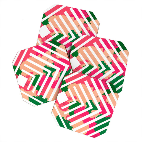 Rebecca Allen The Garden Stripe Coaster Set