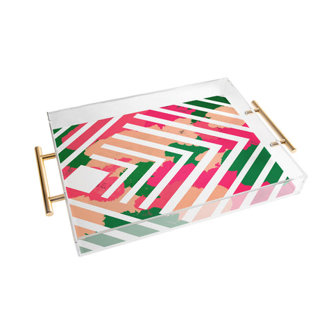 Rebecca Allen The Garden Stripe Acrylic Tray