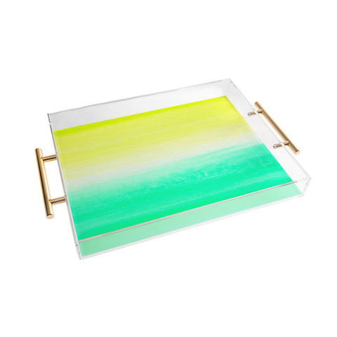 Rebecca Allen When Yellow Met Turquoise Acrylic Tray