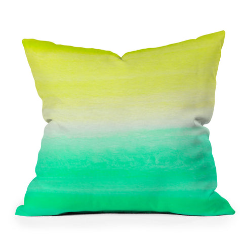 Rebecca Allen When Yellow Met Turquoise Outdoor Throw Pillow