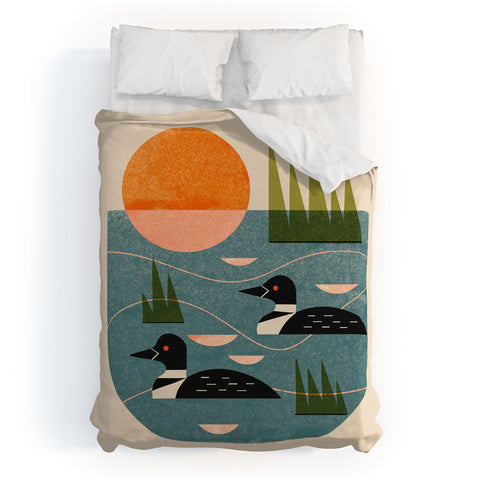Renea L Thull Loon Lake Duvet Cover