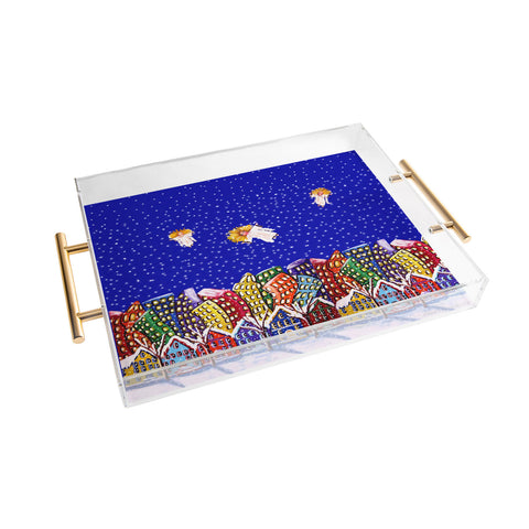 Renie Britenbucher 3 Christmas Angels Acrylic Tray