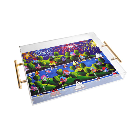 Renie Britenbucher 4th Of July Fireworks Acrylic Tray