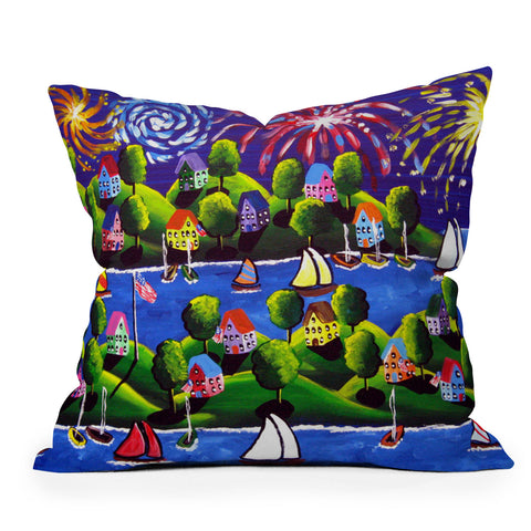 Renie Britenbucher 4th Of July Fireworks Outdoor Throw Pillow