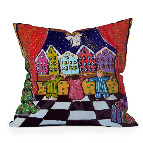 Renie Britenbucher Christmas Angel Outdoor Throw Pillow