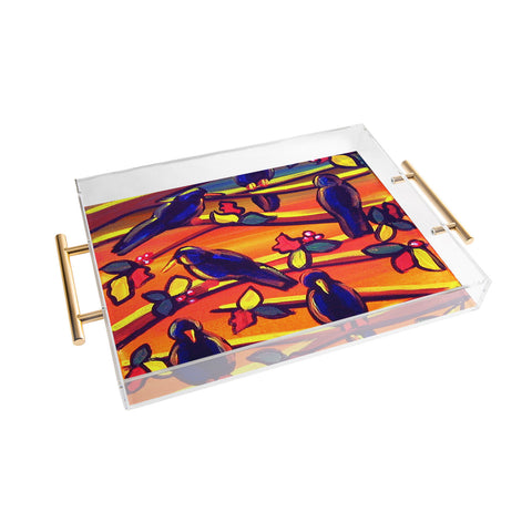 Renie Britenbucher Crows in Sunset Acrylic Tray