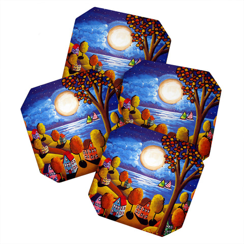 Renie Britenbucher Fall Night Sail Coaster Set