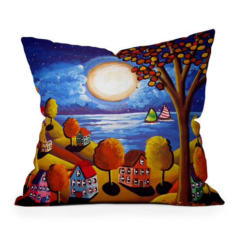 Renie Britenbucher Fall Night Sail Outdoor Throw Pillow