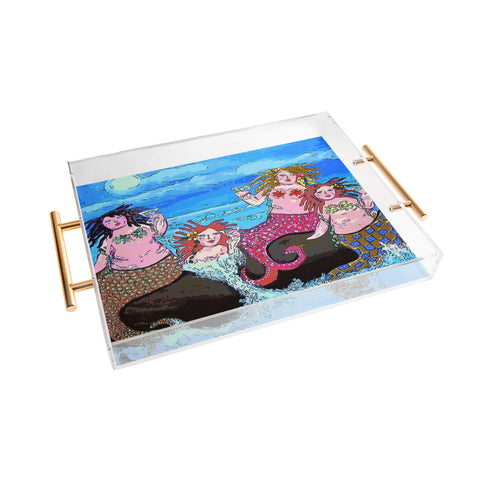 Renie Britenbucher Four Martini Mermaids Acrylic Tray