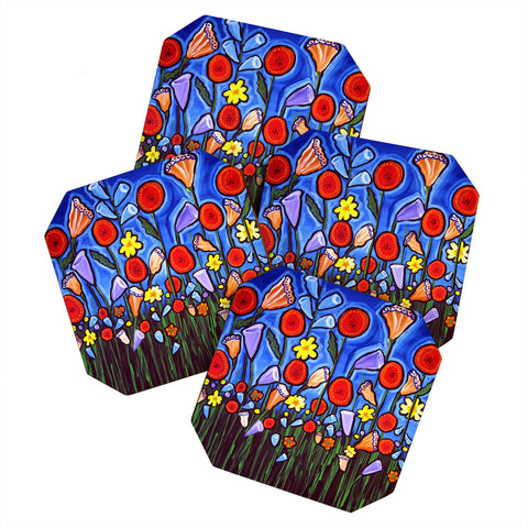 Renie Britenbucher Fun Funky Flowers Coaster Set