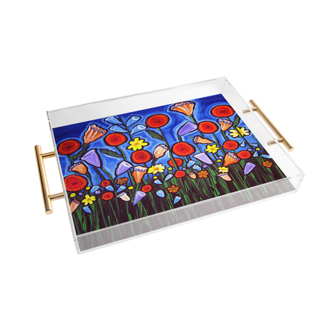 Renie Britenbucher Fun Funky Flowers Acrylic Tray