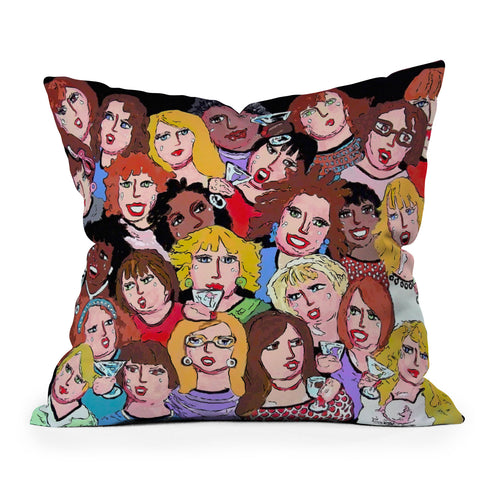 Renie Britenbucher Girls Night Out Happy Hour Outdoor Throw Pillow