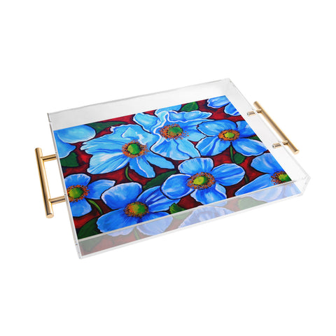 Renie Britenbucher Himalayan Blue Poppies Acrylic Tray