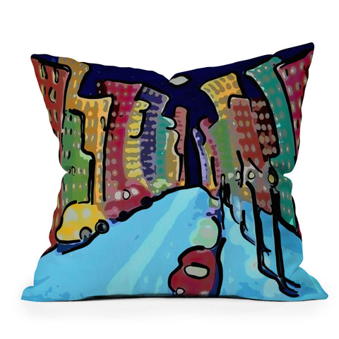 Renie Britenbucher Night In The City Outdoor Throw Pillow
