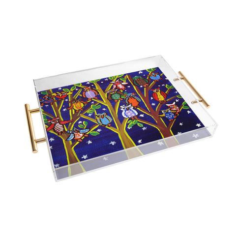 Renie Britenbucher Owl Party Acrylic Tray