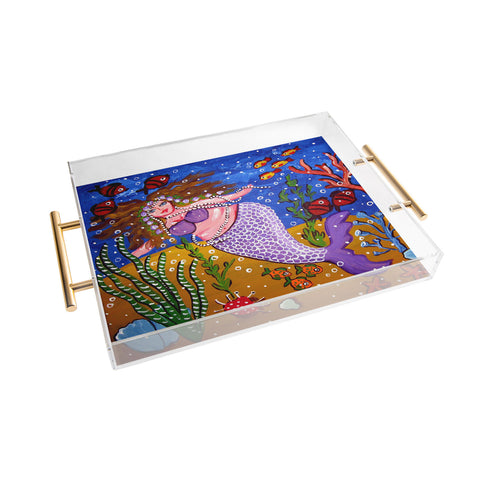 Renie Britenbucher Purple Mermaid Acrylic Tray