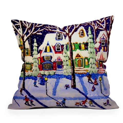 Renie Britenbucher Remnants Of A Snow Day Outdoor Throw Pillow