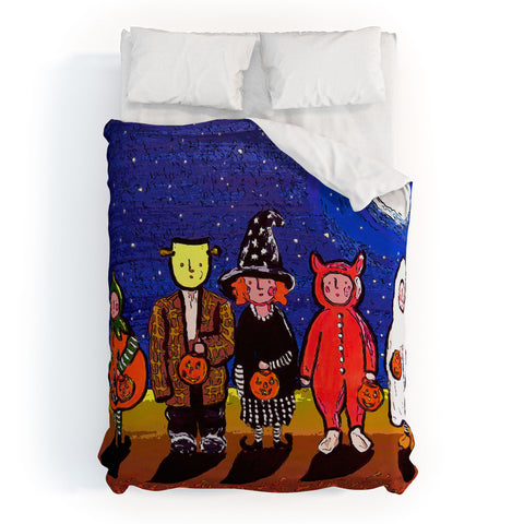 Renie Britenbucher Six Trick Or Treaters Duvet Cover