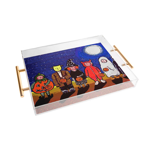 Renie Britenbucher Six Trick Or Treaters Acrylic Tray