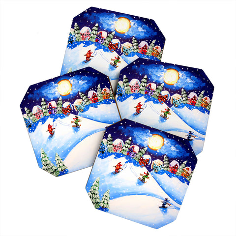 Renie Britenbucher Skiers Coaster Set