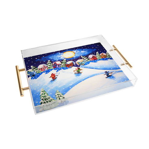 Renie Britenbucher Skiers Acrylic Tray