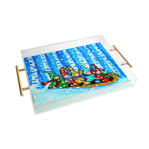 Renie Britenbucher Sled Riding Pixies Acrylic Tray