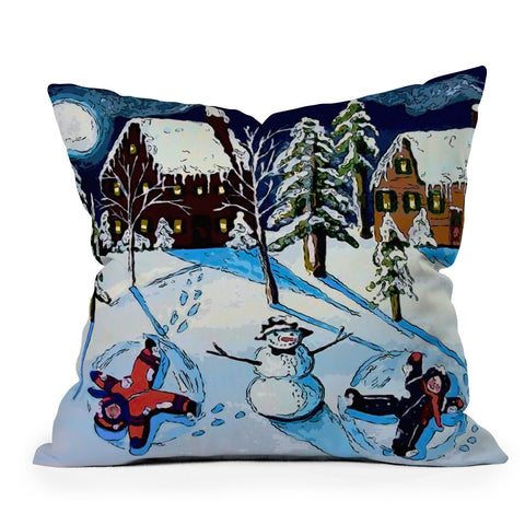 Renie Britenbucher Snow Angels Outdoor Throw Pillow