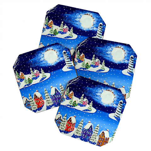 Renie Britenbucher Snowy Shoreline Coaster Set