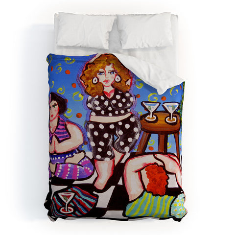 Renie Britenbucher Yoga Divas Duvet Cover