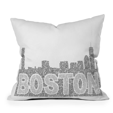 Restudio Designs Boston Skyline 1 Outdoor Throw Pillow