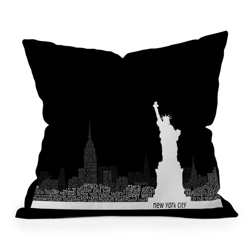 Restudio Designs New York Skyline 4 Outdoor Throw Pillow