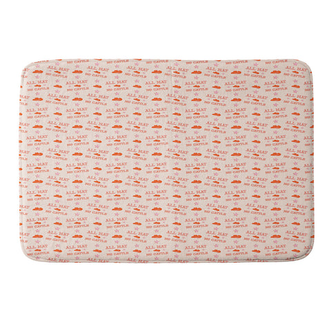 retrografika All hat no cattle in pink Memory Foam Bath Mat