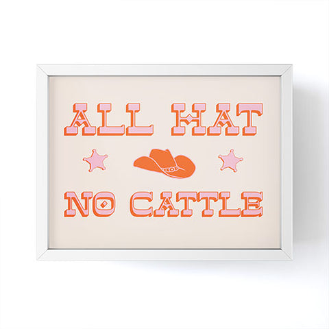 retrografika All hat no cattle in pink Framed Mini Art Print