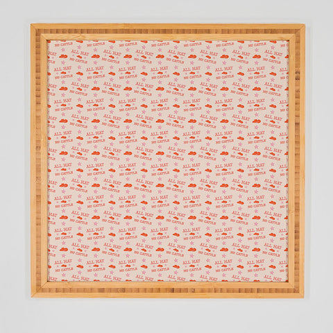 retrografika All hat no cattle in pink Framed Wall Art