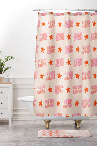 retrografika DANG western style saloon Shower Curtain And Mat